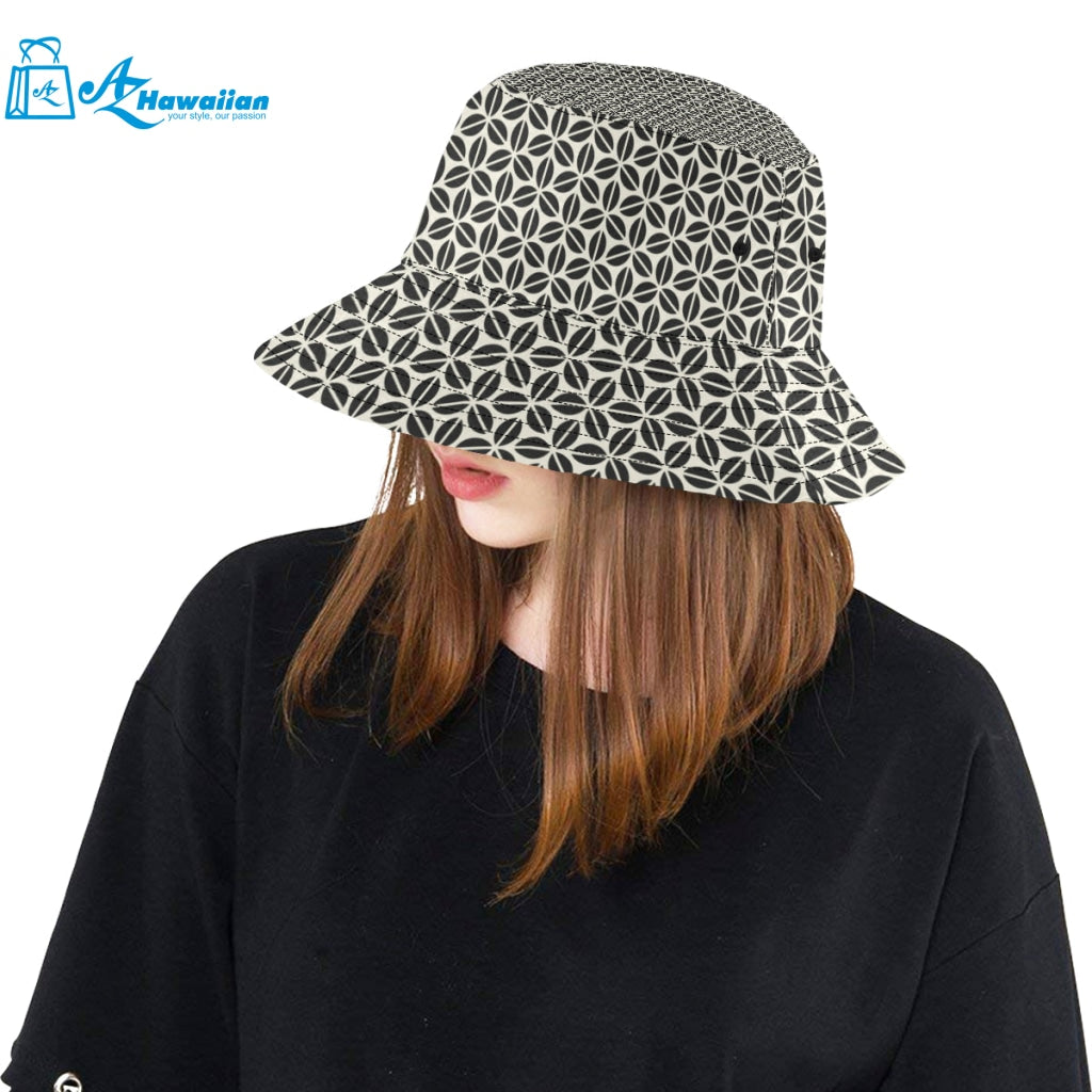 Coffee bean abstract modern pattern Unisex Bucket Hat