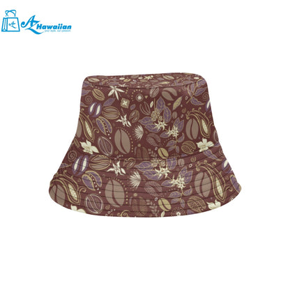 Coffee bean flower pattern Unisex Bucket Hat