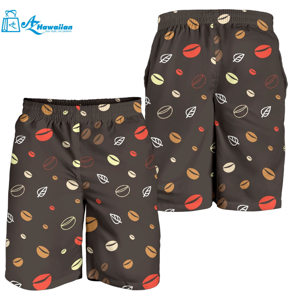 Coffee Bean Leave Pattern Men Shorts