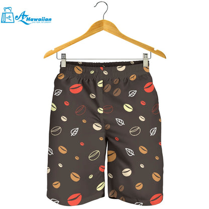 Coffee Bean Leave Pattern Men Shorts