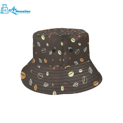 Coffee bean leave pattern Unisex Bucket Hat