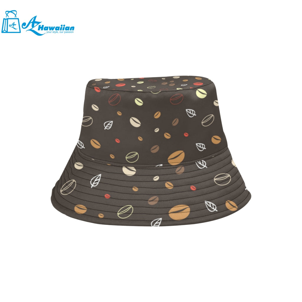 Coffee bean leave pattern Unisex Bucket Hat