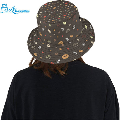 Coffee bean leave pattern Unisex Bucket Hat