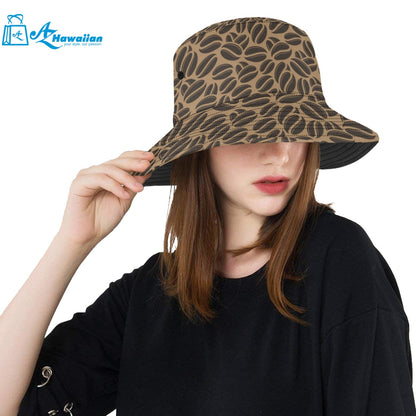 Coffee bean on brown background Unisex Bucket Hat