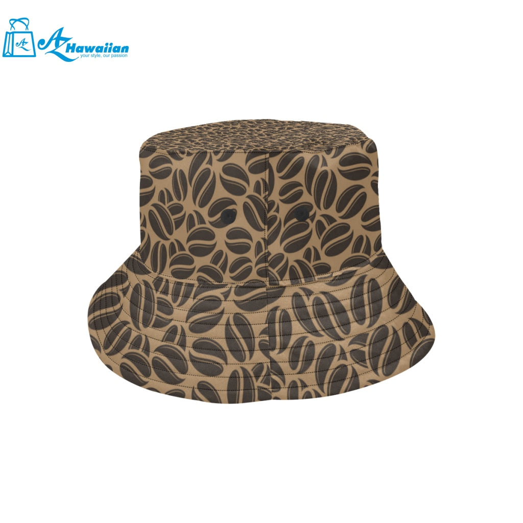 Coffee bean on brown background Unisex Bucket Hat