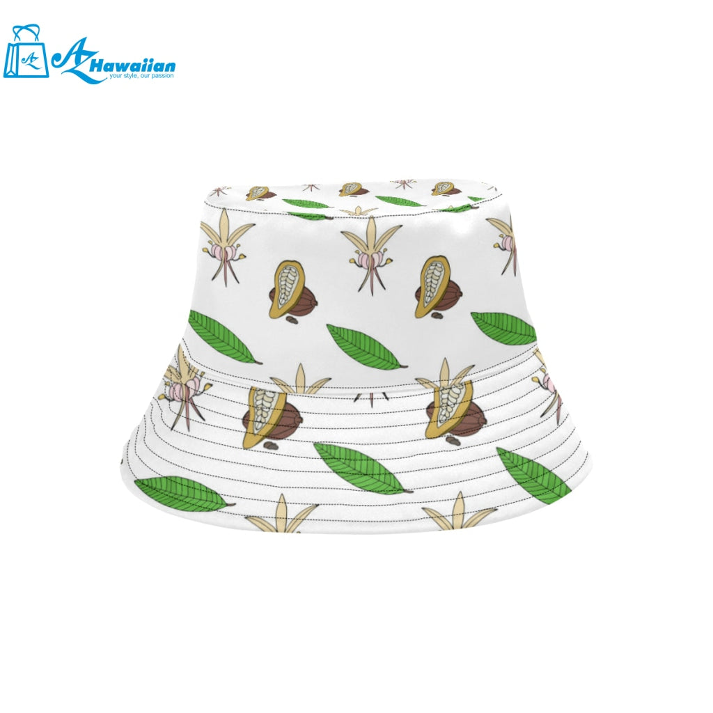 Color hand drawn cacao pattern Unisex Bucket Hat