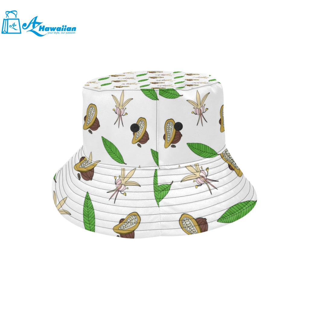 Color hand drawn cacao pattern Unisex Bucket Hat