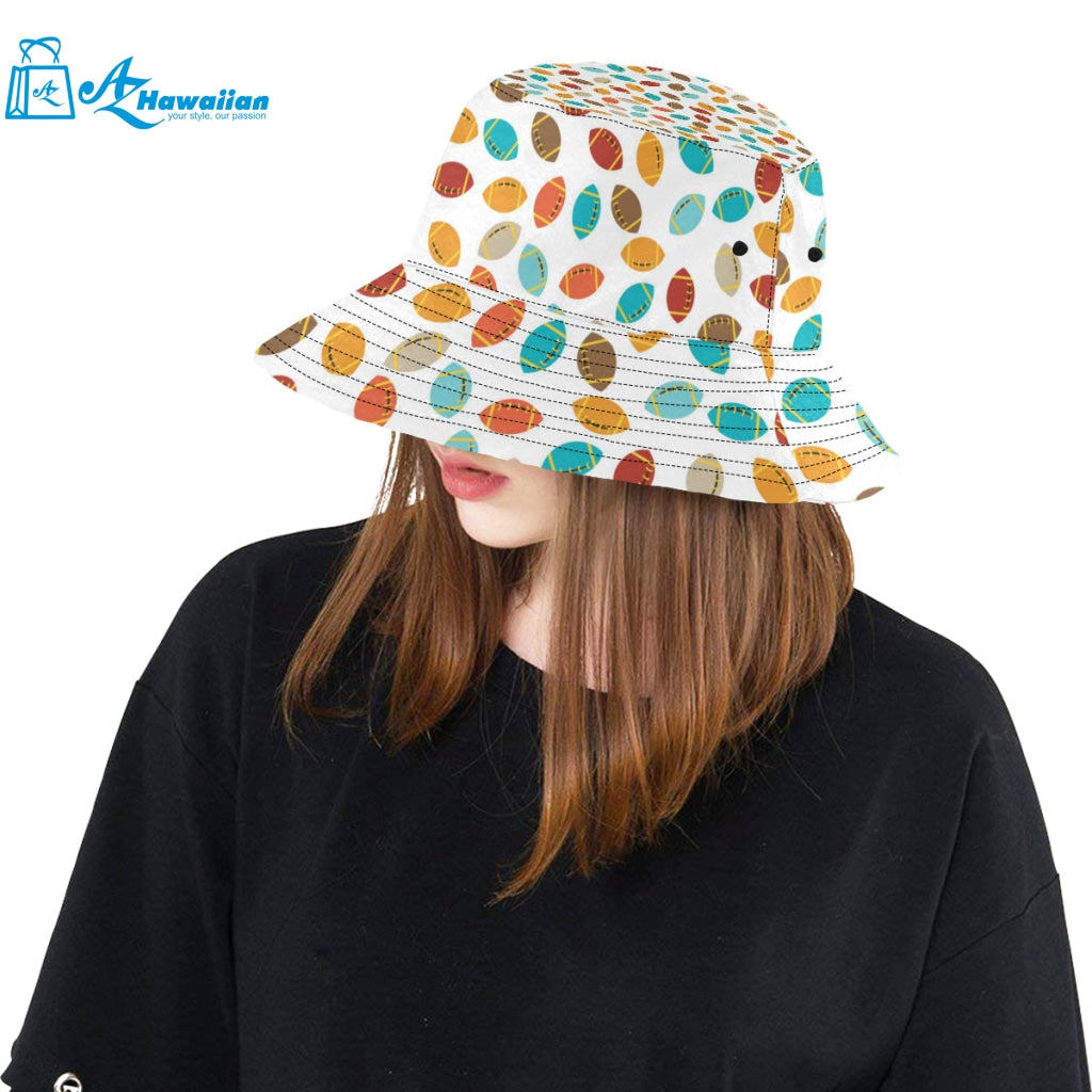 Colorful american football ball pattern Unisex Bucket Hat