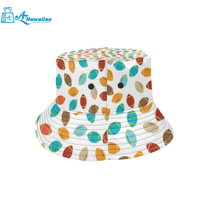 Colorful american football ball pattern Unisex Bucket Hat