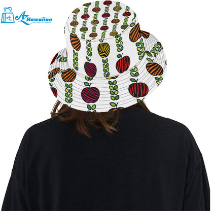 colorful apples leave zebra stripe Unisex Bucket Hat