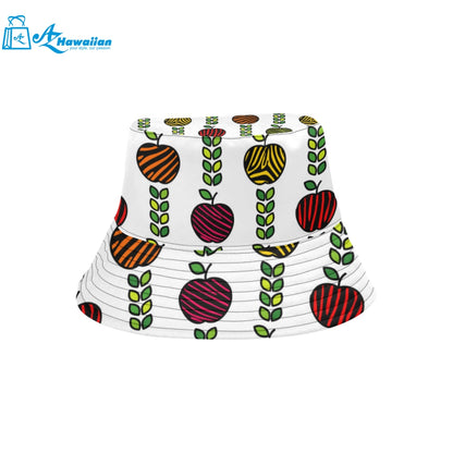 colorful apples leave zebra stripe Unisex Bucket Hat