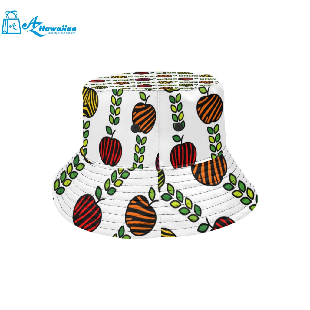 colorful apples leave zebra stripe Unisex Bucket Hat