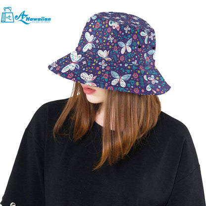 Colorful butterfly flower pattern.eps Unisex Bucket Hat