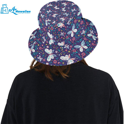 Colorful butterfly flower pattern.eps Unisex Bucket Hat