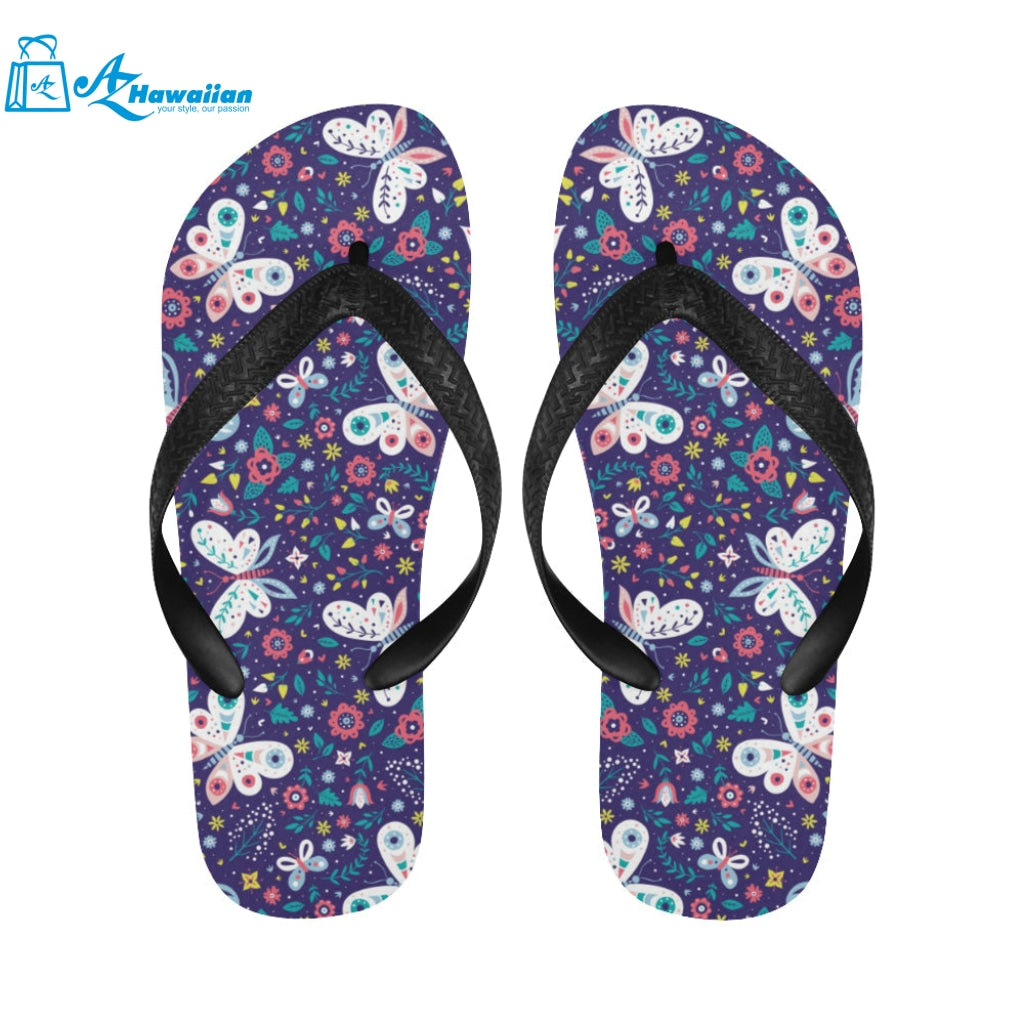 Colorful butterfly flower pattern.eps Unisex Flip Flops