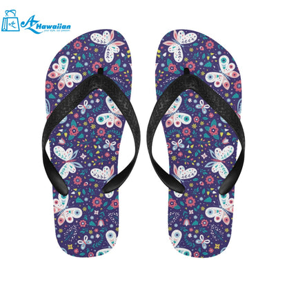 Colorful butterfly flower pattern.eps Unisex Flip Flops