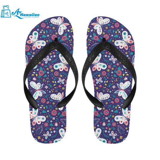 Colorful butterfly flower pattern.eps Unisex Flip Flops