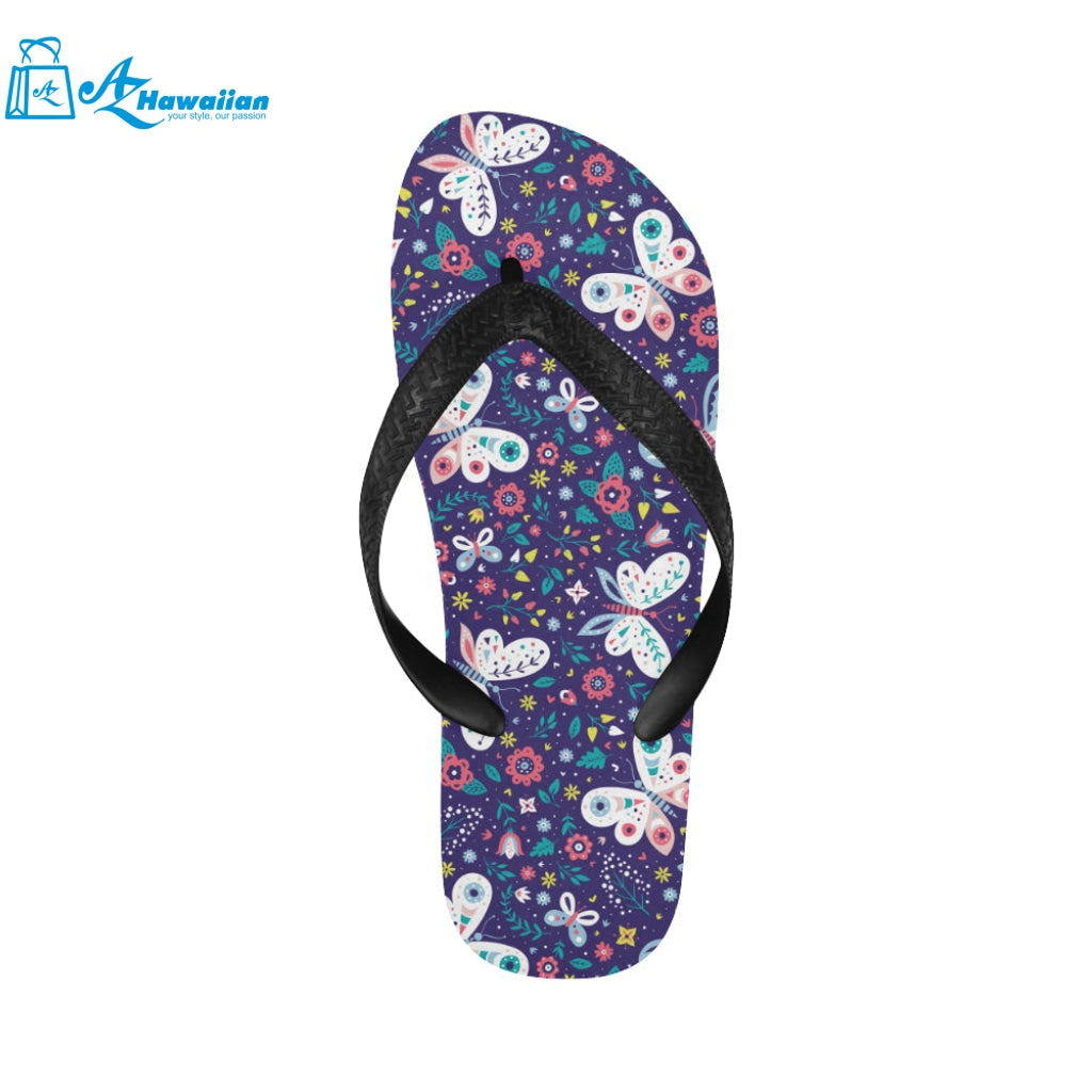 Colorful butterfly flower pattern.eps Unisex Flip Flops