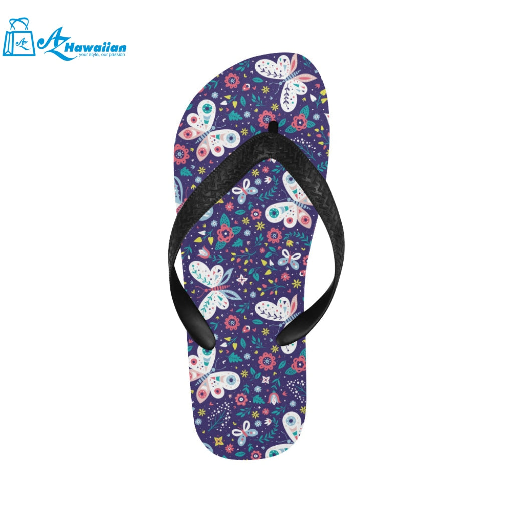 Colorful butterfly flower pattern.eps Unisex Flip Flops