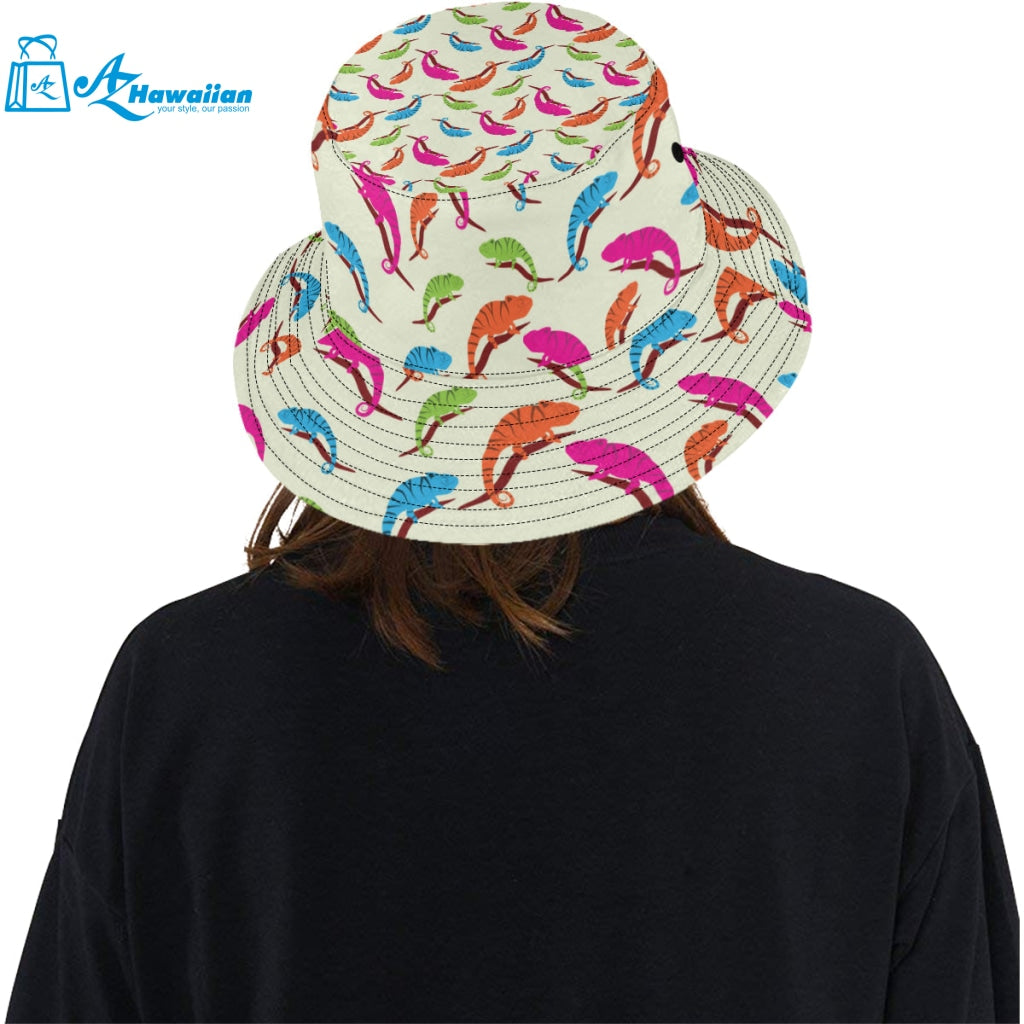 Colorful Chameleon lizard pattern Unisex Bucket Hat