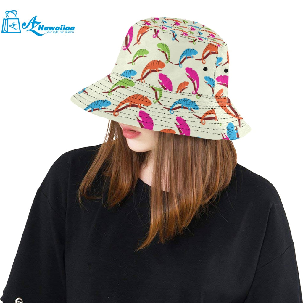 Colorful Chameleon lizard pattern Unisex Bucket Hat