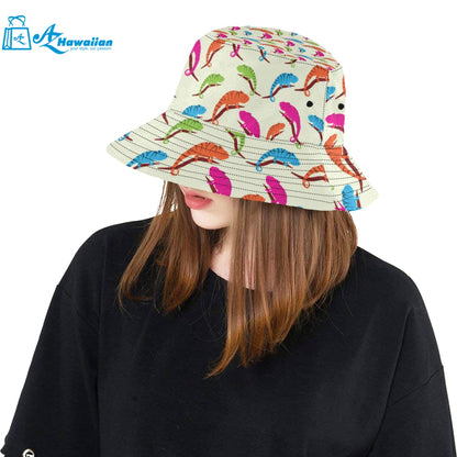 Colorful Chameleon lizard pattern Unisex Bucket Hat