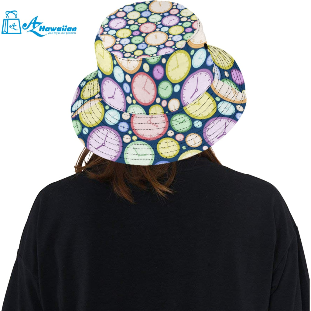 Colorful clock background Unisex Bucket Hat