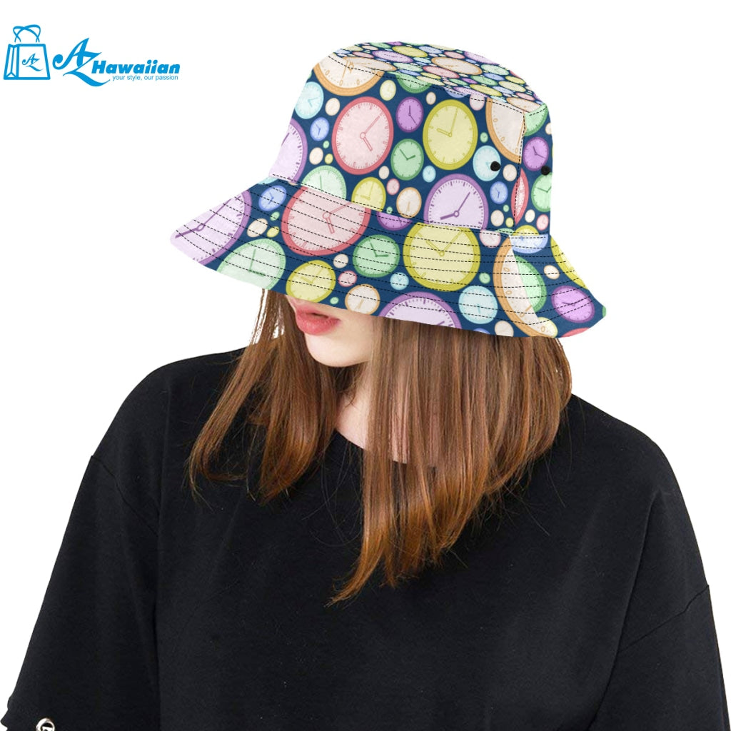 Colorful clock background Unisex Bucket Hat