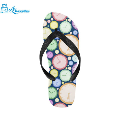 Colorful clock background Unisex Flip Flops