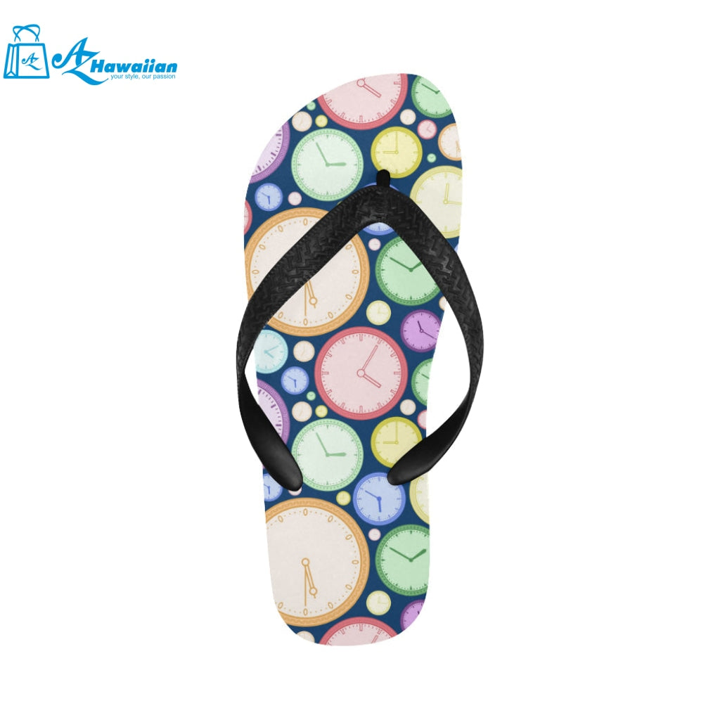 Colorful clock background Unisex Flip Flops