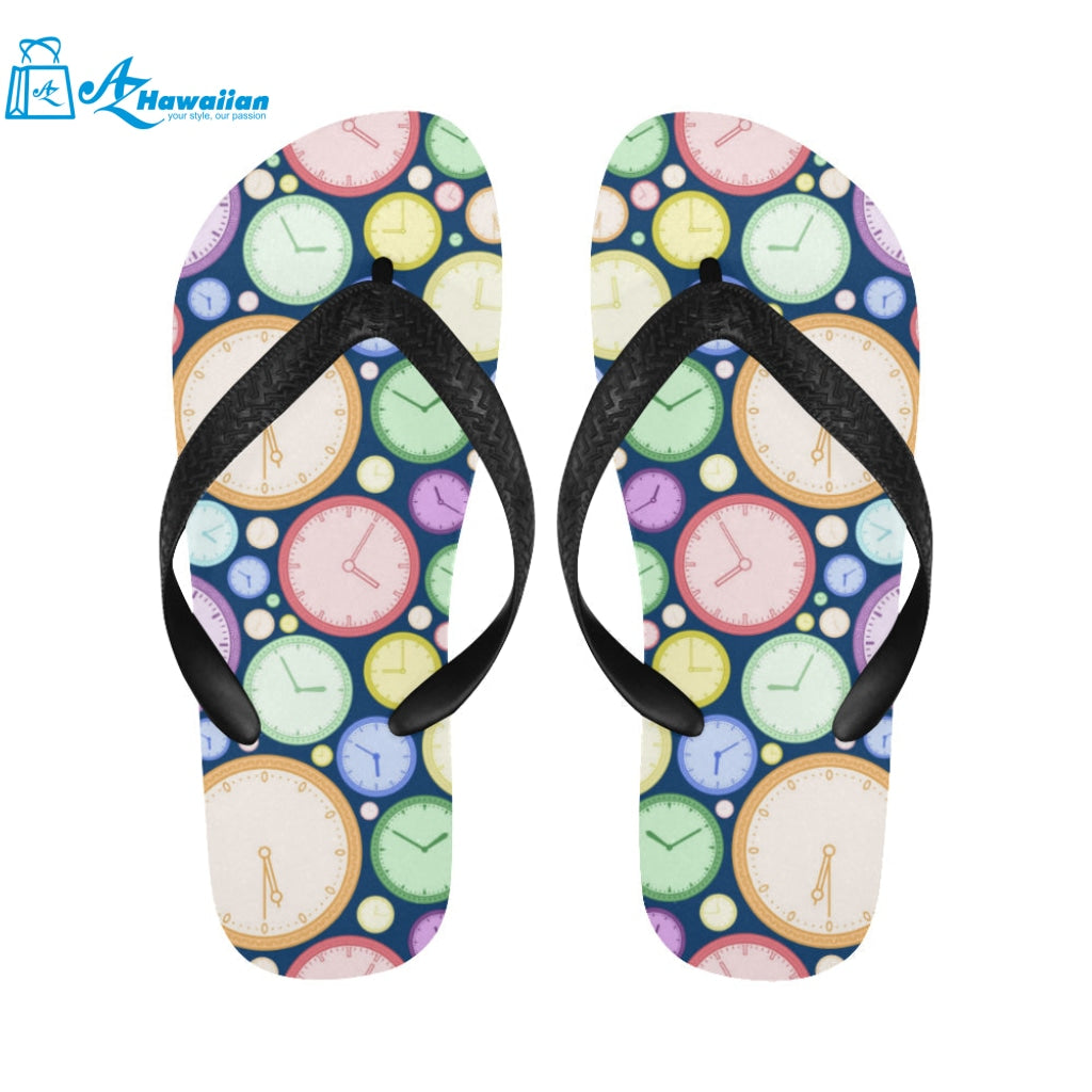 Colorful clock background Unisex Flip Flops