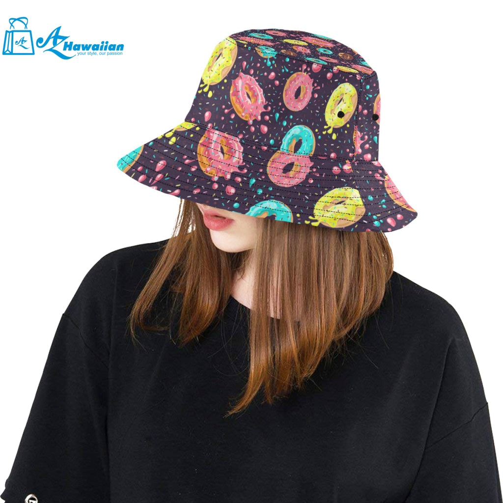 Colorful donut glaze pattern Unisex Bucket Hat