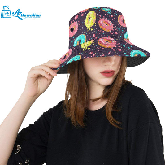 Colorful donut glaze pattern Unisex Bucket Hat