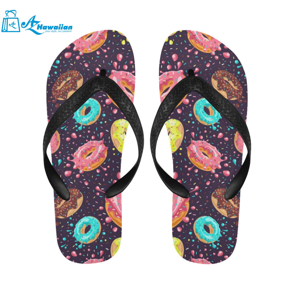 Colorful donut glaze pattern Unisex Flip Flops