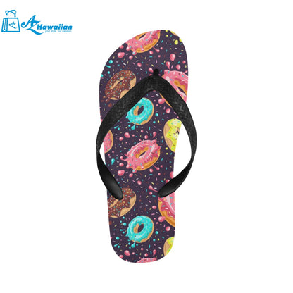 Colorful donut glaze pattern Unisex Flip Flops