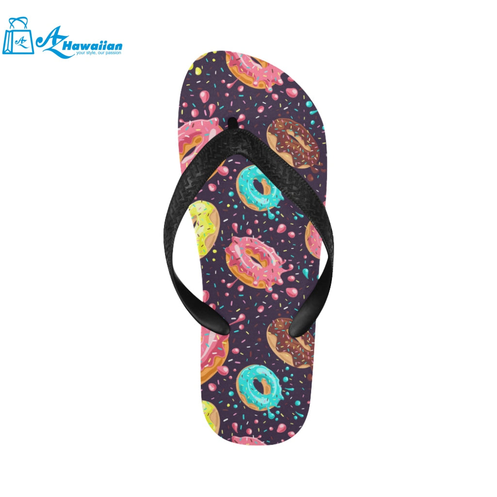 Colorful donut glaze pattern Unisex Flip Flops