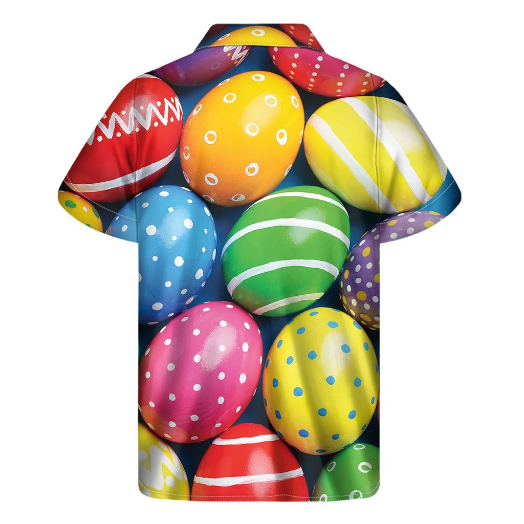 Colorful Easter Eggs Print Mens Short Sleeve Shirt Hawaiian