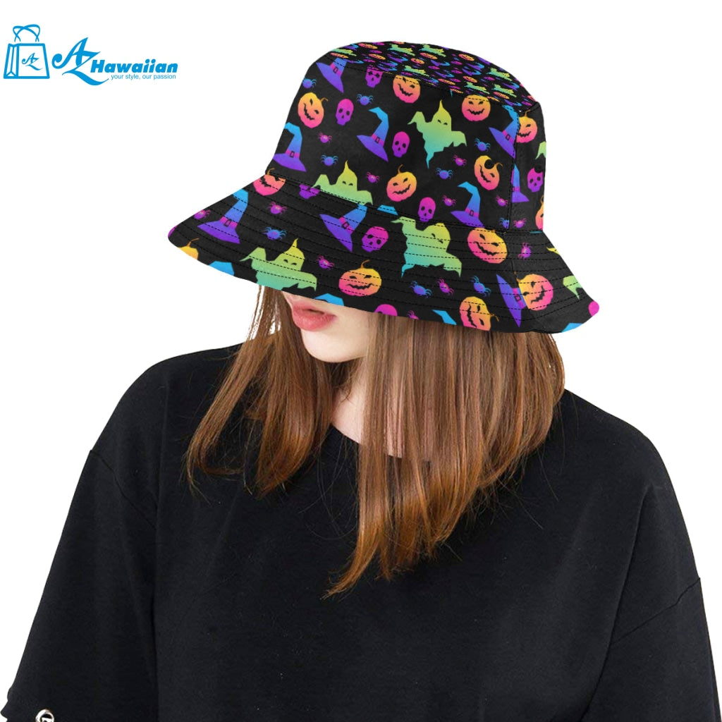 Colorful halloween background Unisex Bucket Hat