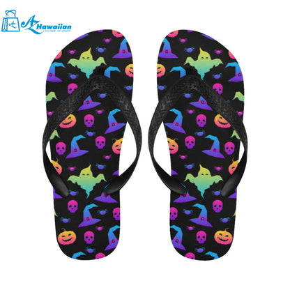 Colorful halloween background Unisex Flip Flops