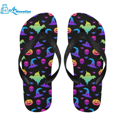 Colorful halloween background Unisex Flip Flops