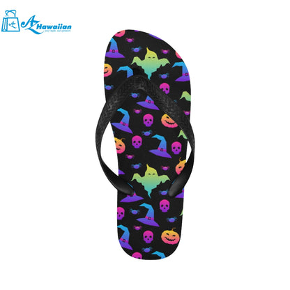 Colorful halloween background Unisex Flip Flops