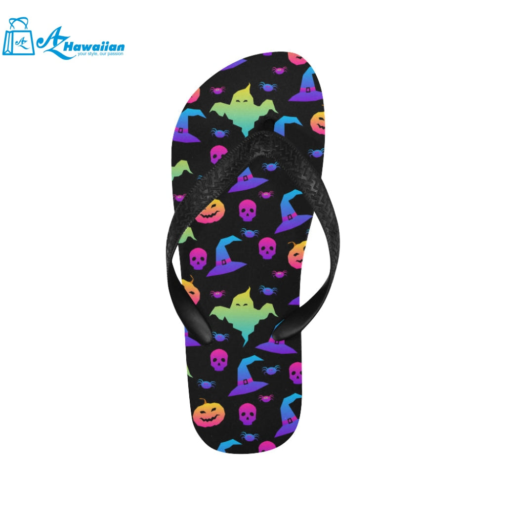 Colorful halloween background Unisex Flip Flops