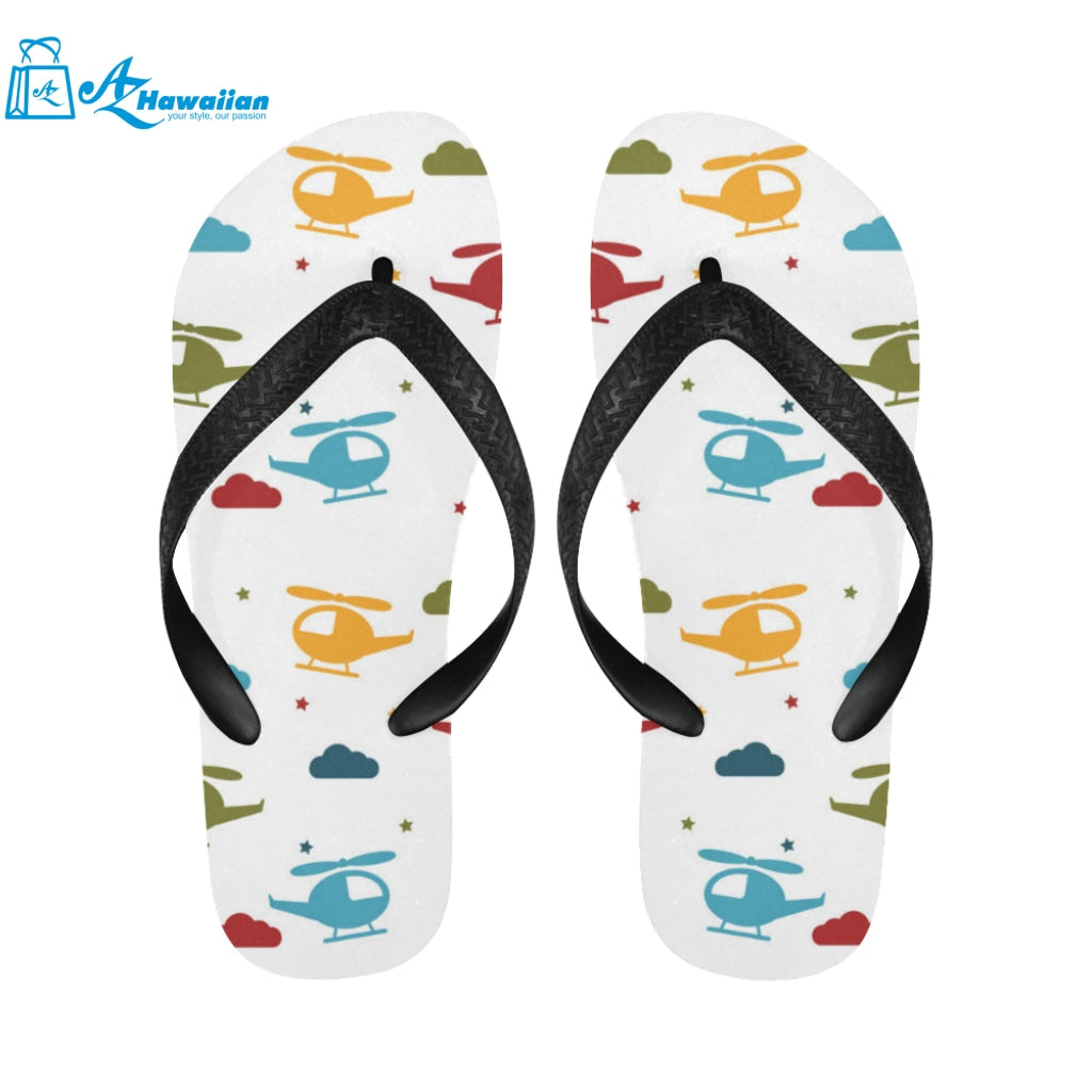 Colorful helicopter pattern Unisex Flip Flops