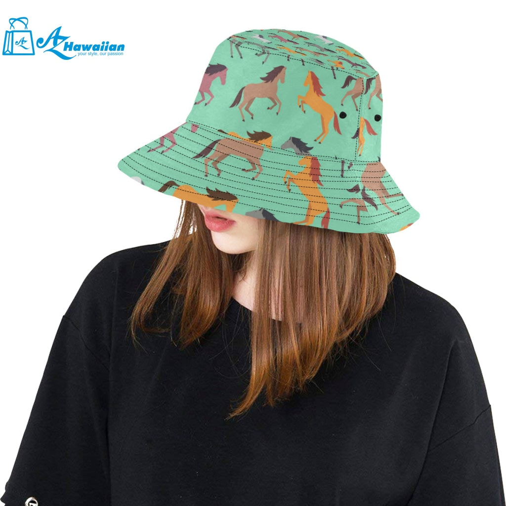 Colorful horses pattern Unisex Bucket Hat