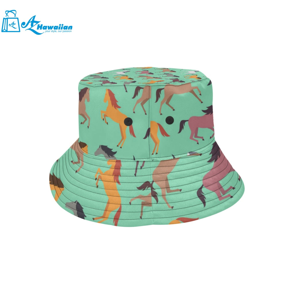 Colorful horses pattern Unisex Bucket Hat