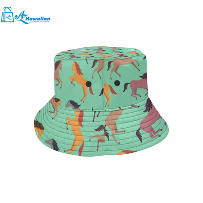 Colorful horses pattern Unisex Bucket Hat