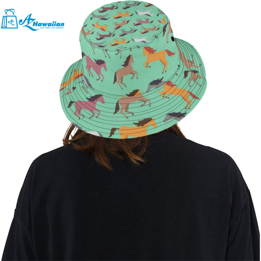 Colorful horses pattern Unisex Bucket Hat