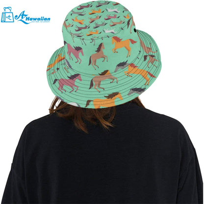 Colorful horses pattern Unisex Bucket Hat