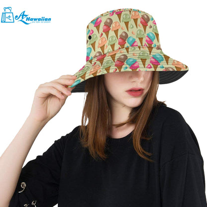 Colorful ice cream pattern Unisex Bucket Hat