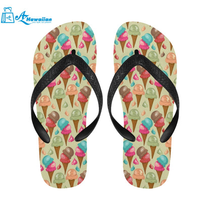 Colorful ice cream pattern Unisex Flip Flops